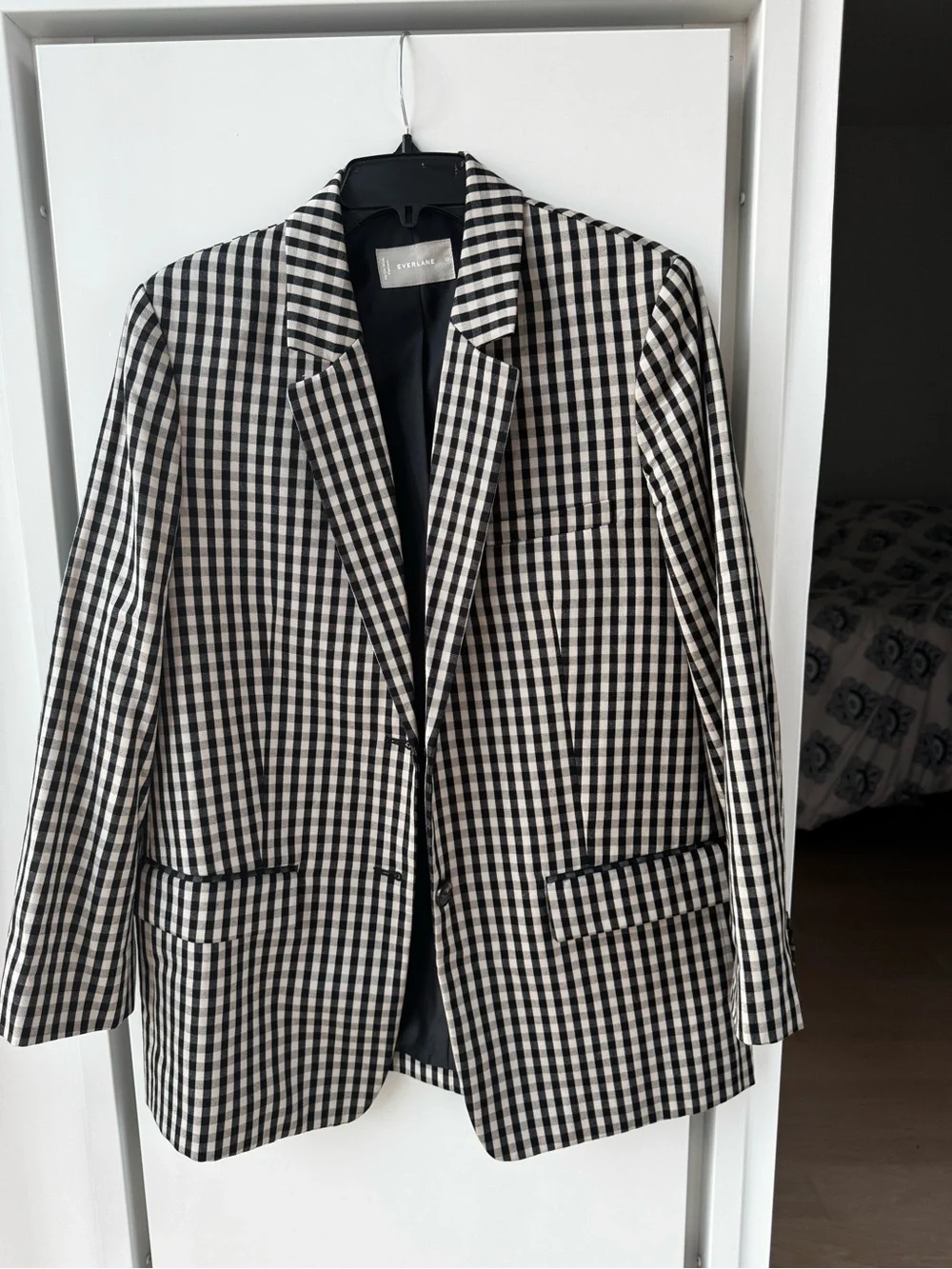 90s style Black and White Gingham Blazer